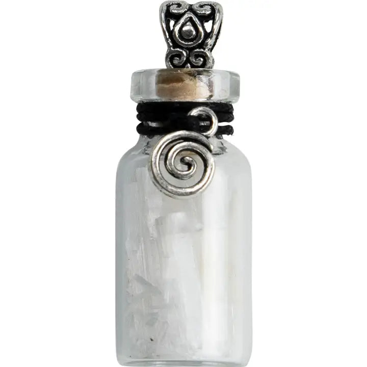 Gemstone Chip Bottle Necklace