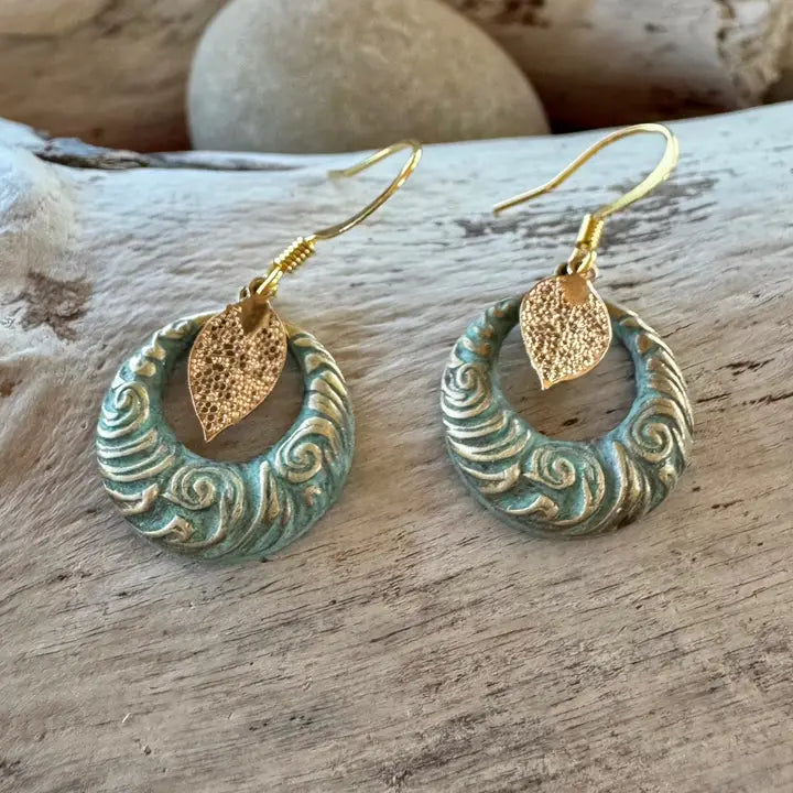 Small Turquoise Patina Earrings