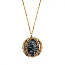 Load image into Gallery viewer, Metal &amp; Stone Pendant w/Chain