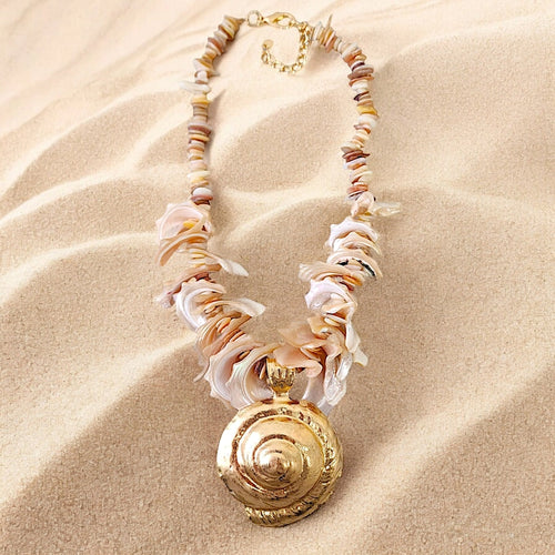 Spiral Snail Pendant Necklace