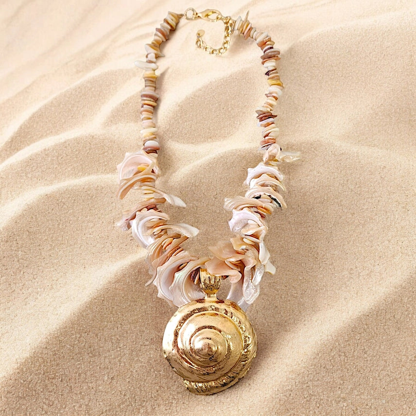 Spiral Snail Pendant Necklace