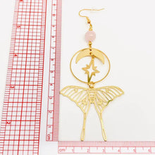 Load image into Gallery viewer, Stars and Moon Moth Earrings