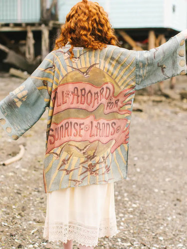 Sunrise Lands Matinée Duster Kimono