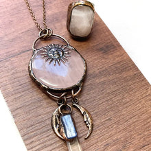 Load image into Gallery viewer, Surya Sun Rose Quartz Necklace