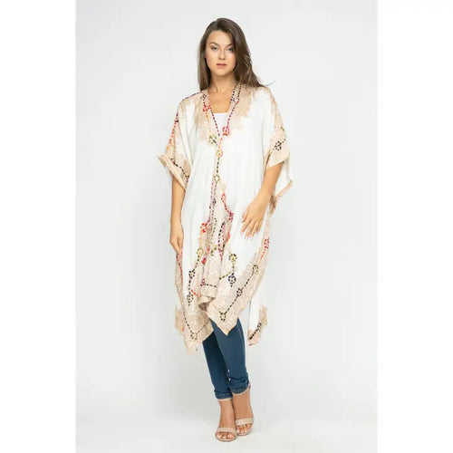 Tatiana Thick Stitch Kimono Short Sleeve