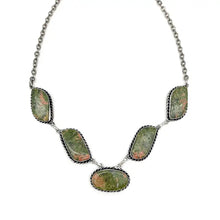 Load image into Gallery viewer, Unakite Bib Necklace