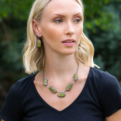 Unakite Bib Necklace