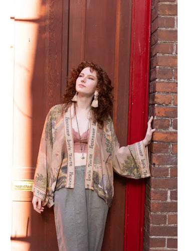 Vintage Friendship, Love & Truth Cropped Kimono