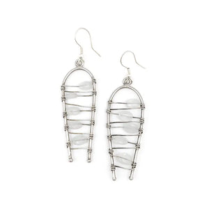 Wire-Wrapped Moonstone Earrings