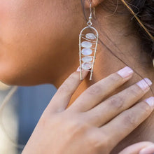 Load image into Gallery viewer, Wire-Wrapped Moonstone Earrings