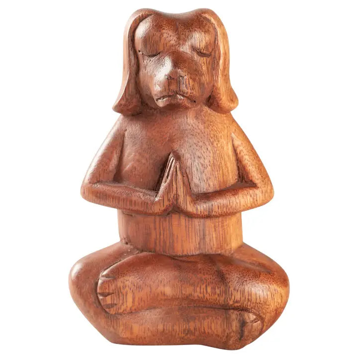 Wooden Meditating Dog