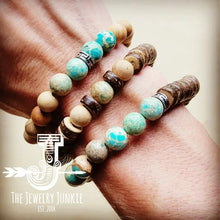 Load image into Gallery viewer, Wood &amp; Imperial Jasper Stacked Bracelet