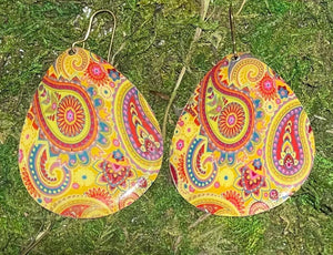 Paisley Print Teardrop Earrings