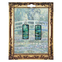 Load image into Gallery viewer, Bridge Water Lily Print Silver Bar Fine Art Earrings