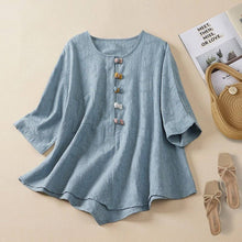 Load image into Gallery viewer, Vintage Slim Fit Short Sleeve Irregular Button-Up Shirt