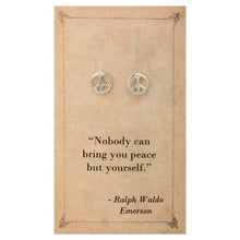 Load image into Gallery viewer, Literary Quote Peace Post Earrings