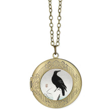 Load image into Gallery viewer, Raven Fine Art Gold Locket Necklace