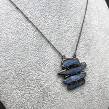Load image into Gallery viewer, Vintage 4 Kyanite Linked Natural Stone pendant Necklace