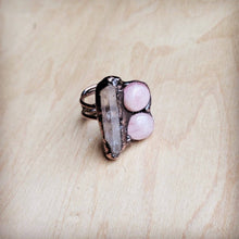 Load image into Gallery viewer, Genuine Rose Quartz Ring in a Copper Setting