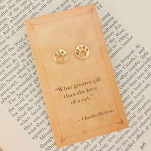 Load image into Gallery viewer, Literary Quotes Cat Post Earrings