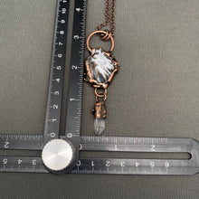 Load image into Gallery viewer, Vintage Onyx &amp; White Crystal Bronze Necklace