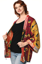 Load image into Gallery viewer, Reversible Cotton Kantha Kimono Jacket