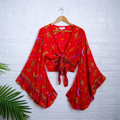 Celestial Bell Sleeve Wrap Top