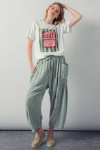 Load image into Gallery viewer, Striped Cotton Drawstring Harem Pants