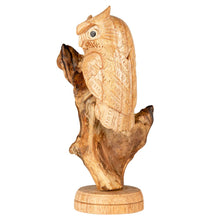 Load image into Gallery viewer, WOODEN PERCHED OWL