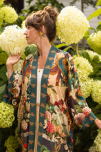 Load image into Gallery viewer, Stay Gold Opera Duster Kimono Robe w/ Rabbits Flowers &amp; Bees