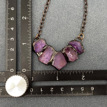 Load image into Gallery viewer, Amethyst &amp; Citrine V-shaped Crystal Stone Charm Necklace