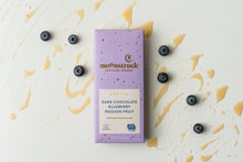 Load image into Gallery viewer, Fruity  
Dark Chocolate Blueberry Passion Fruit Bar