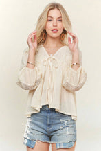 Load image into Gallery viewer, SOLID LONG SLEEVES TOP WITH EYELET