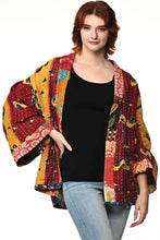 Load image into Gallery viewer, Reversible Cotton Kantha Kimono Jacket