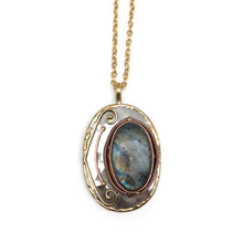 Load image into Gallery viewer, Metal &amp; Stone Pendant w/Chain