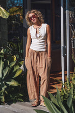 Load image into Gallery viewer, Striped Cotton Drawstring Harem Pants
