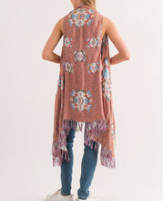 Load image into Gallery viewer, Amber Thick Stitch Embroidered Vest - Coral Rose