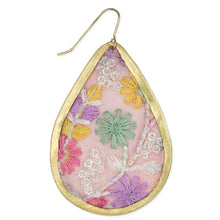 Load image into Gallery viewer, Pastel Pink Floral Embordered Earrings
