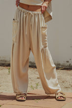 Load image into Gallery viewer, Washed Denim Utility Wide Leg Pants With Cargo Pockets