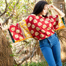 Load image into Gallery viewer, Reversible Kantha Kimono Crop Top