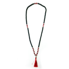 Load image into Gallery viewer, Wooden Beaded Mala Necklace with Onyx