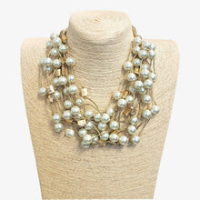 Load image into Gallery viewer, Coastal Chunky Pearl Necklace | Handmade Statement Jewelry