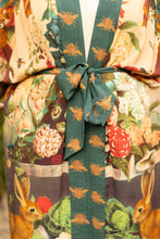 Load image into Gallery viewer, Stay Gold Opera Duster Kimono Robe w/ Rabbits Flowers &amp; Bees
