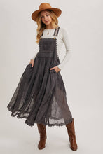 Load image into Gallery viewer, LACE EMBROIDERED TULLE BIB MAXI DRESS WITH LINING