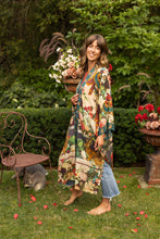 Load image into Gallery viewer, Stay Gold Opera Duster Kimono Robe w/ Rabbits Flowers &amp; Bees