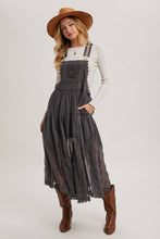 Load image into Gallery viewer, LACE EMBROIDERED TULLE BIB MAXI DRESS WITH LINING