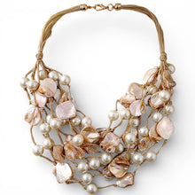 Load image into Gallery viewer, Chunky Shell &amp; Pearl Necklace | Handmade Statement Jewelry