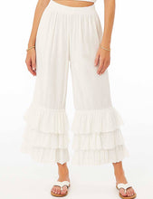 Load image into Gallery viewer, Ladies Solid Color Elastic Waist Pull -On Tiered Ruffle Pants