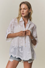 Load image into Gallery viewer, BOHO EMBROIDERED BUTTON-DOWN TOP