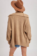 Load image into Gallery viewer, BUTTON DOWN COLLAR NECK RIBBED KNIT SWEATER CARDIGAN